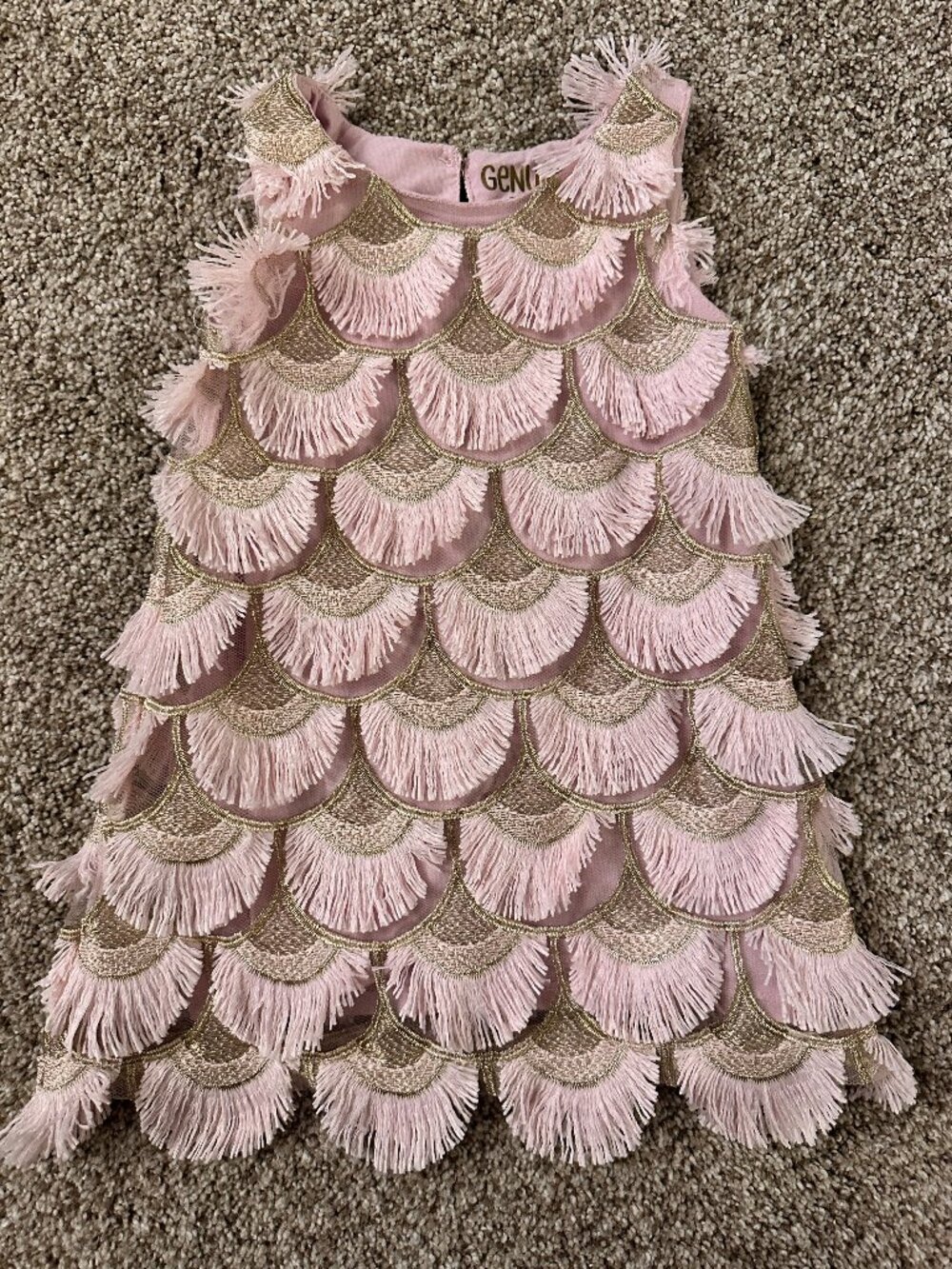 GENUINE KIDS FROM OSHKOSH B'GOSH size 18 months FRINGE A-line blush